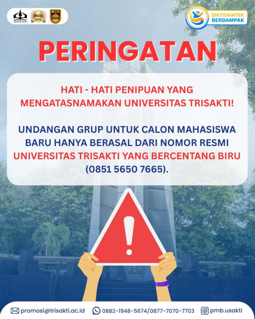 penipuan undangan grup CAMABA Universitas Trisakti